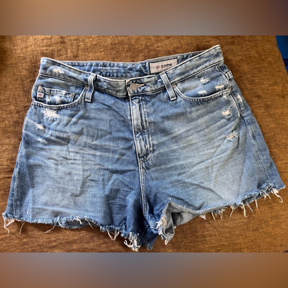 AG “Mikkel” High-Rise Denim Shorts Sz 32